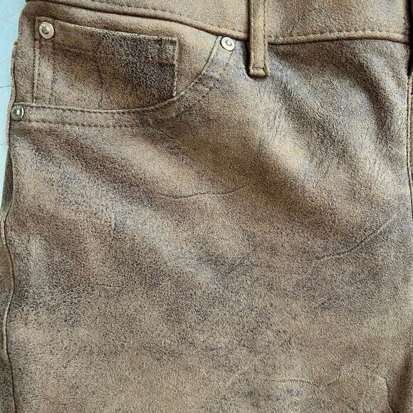 Chico’s Brown Vegan Sueded Leather Look Pants Size 00 (Size 2)  New Without Tags - Picture 6 of 13